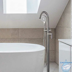 Смеситель для ванны напольный Gappo G3099  с аксессуарами (сатин)