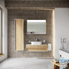 Тумба Ravak Step 100 без раковины, белый/дуб X000001417