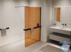 Walk-in Vincea Walk In HS 100 профиль черный, стекло янтарь VSW-1HR100GSB