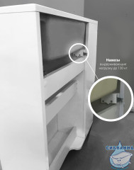 Тумба подвесная 1Marka July 50П  с раковиной July  50 белый глянец