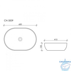  Раковина на столешницу 60 см Ceramicanova Element CN5009