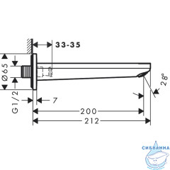 Излив для ванны Hansgrohe Rebris E 72431000 (хром)