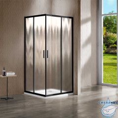 Душевое ограждение Vincea Garda 90x90 профиль черный, стекло шиншилла VSS-1G900CHB