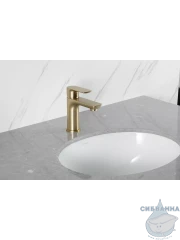 Смеситель для раковины Gappo G1048-3 (без донного клапана) (сатин золотой)