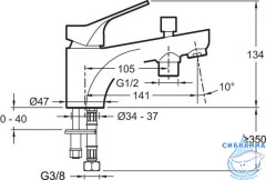 Смеситель для ванны на борт Jacob Delafon Brive E75769-CP