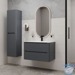 Тумба с умывальником, подвесная, 80 см, темно-серый, Edifice, IDDIS, EDI80D0i95K  подходит умыв. 0108000i28