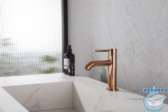  Смеситель для раковины ABBER Wasser Kreis AF8110RG (без донного клапана) (розовое золото)