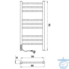 Полотенцесушитель электрический Laris Астор П9 35X70 L (белый матовый)