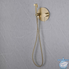 Встраиваемый смеситель с гигиеническим душем ABBER Emotion AF8826G (золото матовое)