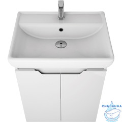 Тумба Dreja Q Plus (D) 55 белый глянец с раковиной Dreja Q 60
