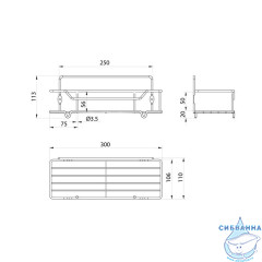 Полка одноярусная прямая, проволока стальная, хром, Grid, Milardo, GRICS1CM44