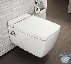 Унитаз подвесной безободковый с функцией биде Vitra Metropole Rim-Ex VitrAfresh 7672B003-1087 с сиденьем Soft Close (микролифт)