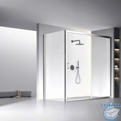 Душевое ограждение Veconi Rovigo 190x80 профиль хром, стекло прозрачное RV060-19080-01-C5 (без поддона)