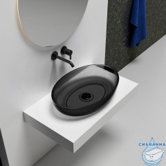 Раковина на столешницу 60 см ABBER Kristall AT2801Onyx