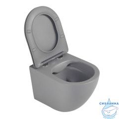Унитаз подвесной безободковый Abber Bequem AC1101MG с сиденьем Soft Close (микролифт) (серый матовый)
