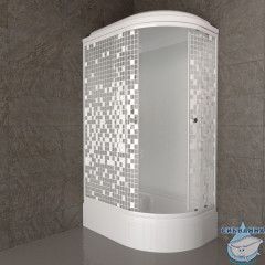 Душевая кабина Тритон Коралл L 120х80 В профиль белый, стело мозайка Щ0000061819