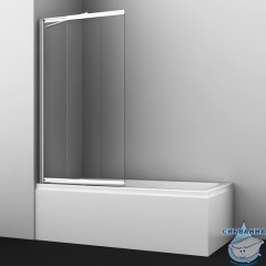 Шторка для ванны Wasserkraft Main 41S02-80WS Fixed 80x140 профиль хром, стекло прозрачное