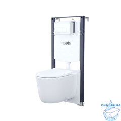 Комплект 3в1: подвесной унитаз, инсталляция и клавиша смыва белая, Basic, IDDIS, BASSPO1i73
