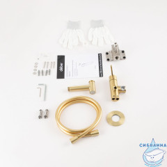 Смеситель ABBER Perfekte 316 AF8A25BG с гигиеническим душем, брашированное золото