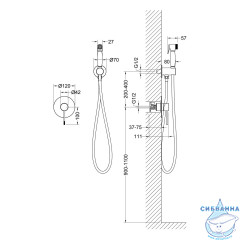 Встраиваемый смеситель с гигиеническим душем Timo Saona 2389/18SM (черное золото)