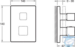 Встраиваемый смеситель для душа Jacob Delafon Modulo E75387-CP