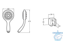 Ручной душ Jacob Delafon Flipside E15891-CP