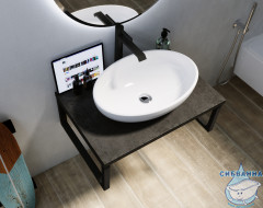 Столешница 1MARKA GRUNGE LOFT 80 Бетон темно-серый