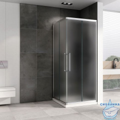 Душевое ограждение ABBER Schwarzer Diamant AG02100MH 100x100 профиль хром, стекло матовое (без поддона)