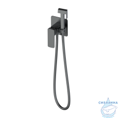 Встраиваемый смеситель с гигиеническим душем Oliveeka D-Line OL-829003-BGM (оружейная сталь)