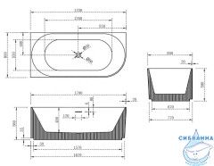 Акриловая ванна ABBER AB9329-1.7 L 170х80 с каркасом