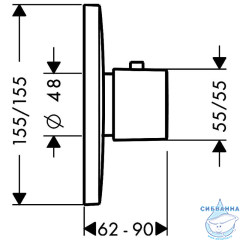 Смеситель для душа встраиваемый Hansgrohe PuraVida 15772000 (хром)