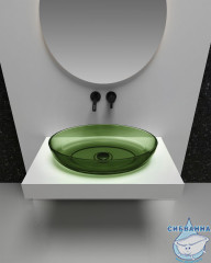 Раковина на столешницу 60 см ABBER Kristall AT2801Emerald