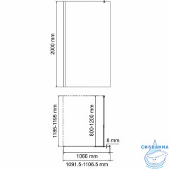 Душевое ограждение Wasserkraft Rossel 110 см 28W46