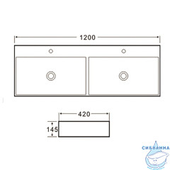 Раковина на столешницу 120 см SantiLine SL-2114