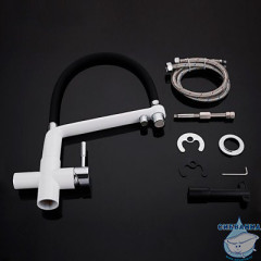 Смеситель для кухни Gappo G4398-9 (белый/черный)