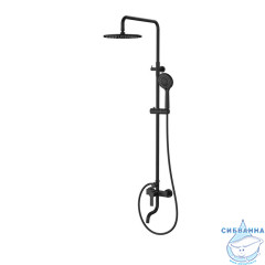 Душевая система с тропическим душем, черный матовый, Stripe, Milardo, STRBL5FM06