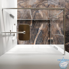 Душевое ограждение AM.PM Func 120x90 W84G-403-12090-MТ профиль хром, стекло прозрачное (без поддона)