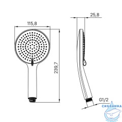 Лейка для душа, черная матовая, Optima Home, IDDIS, OPH3F0Bi18