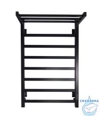 Полотенцесушитель электрический Санприз Контур с полкой П8 50х80 (черный матовый) (подключение универсальное)