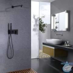 Душевая система Abber Daheim 250 1 режим AF8218B (черный матовый)