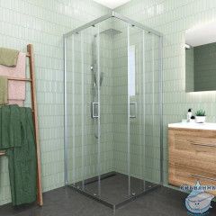 Душевое ограждение Veconi Rovigo 80x80 профиль хром, стекло прозрачное RV11-80-01-C5 (без поддона)