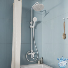 Душевая система Milardo Rora 250 1 режим RORWT4FM06  (белый матовый)