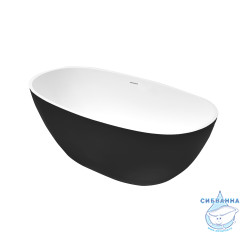 Акриловая ванна Grossman Classic GR-2503MB 170x87 с каркасом (белый/черный матовый)