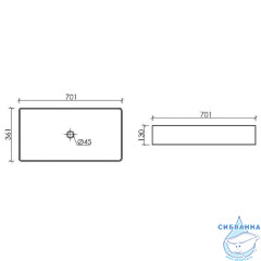  Раковина на столешницу 70 см Ceramicanova Element CN6071