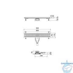 Лоток душевой, сифон 360, комбинированный затвор, перфорированная решетка, 800мм, черный, IDDIS, 975B8BL20DZ