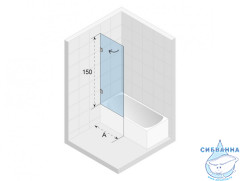 Шторка для ванны Riho VZ Scandic L 80х150 GX01032C1 профиль хром, стекло прозрачное