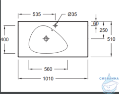 Раковина 100 см Jacob Delafon Nouvelle Vague EXAQ112-Z-MG2