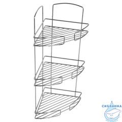 Полка трехъярусная угловая, проволока стальная, 11, Milardo, 111WC30M44