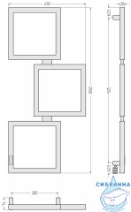 Полотенцесушитель электрический Сунержа Этюд 49х105 (с возможностью скрытого подключения, подключение R) (темный титан)