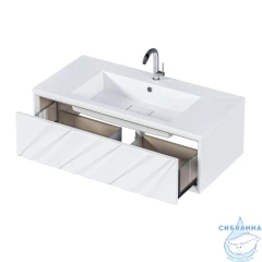 Тумба 1Marka Glace 100П с раковиной Персона белый глянцевый